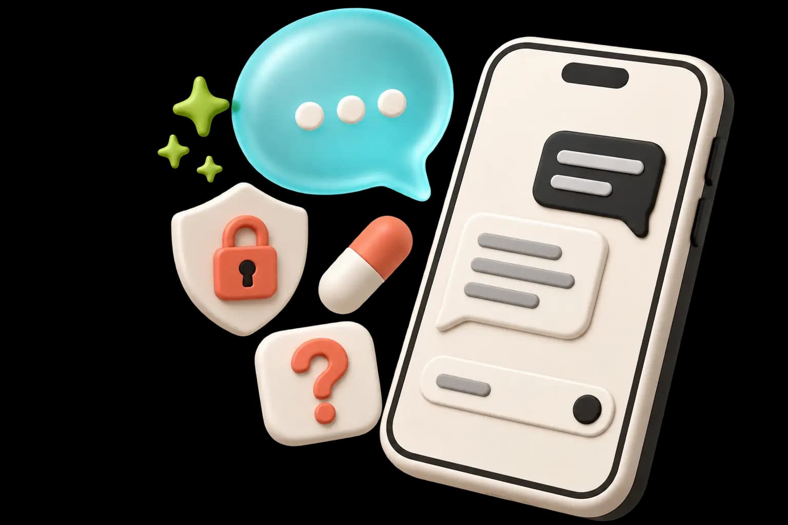 A chat on the phone answering a medicine question, marked as drawn from private records